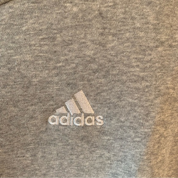 Adidas Essentials 3-Stripes Fleece Pullover Sweatshirt Medium Grey Heather - Picture 7 of 9